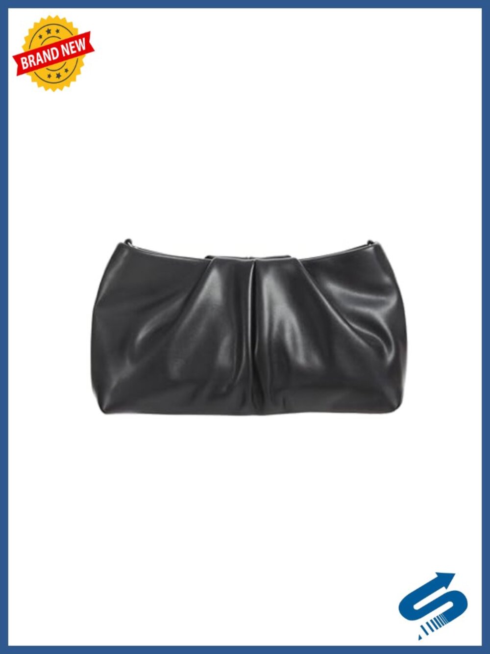 Pleated Faux Leather Clutch Evening Bag Formal Wedding Party Purse